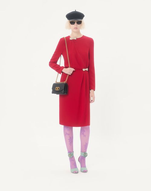 Valentino Garavani - Valentino Garavani Vain Small Shoulder Bag In Shiny Calfskin - Black - Woman - Shoulder Bags